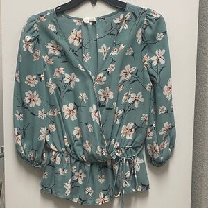 Floral Teal Women's Top